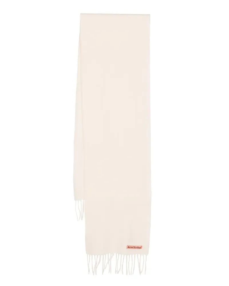Acne Studios Schal mit Logo-Patch - Weiß Weiß