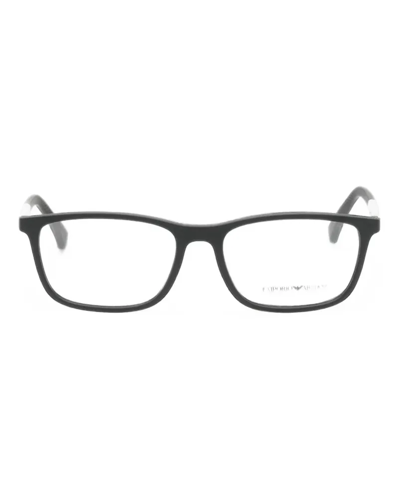 Emporio Armani rectangle-frame glasses - Schwarz Schwarz