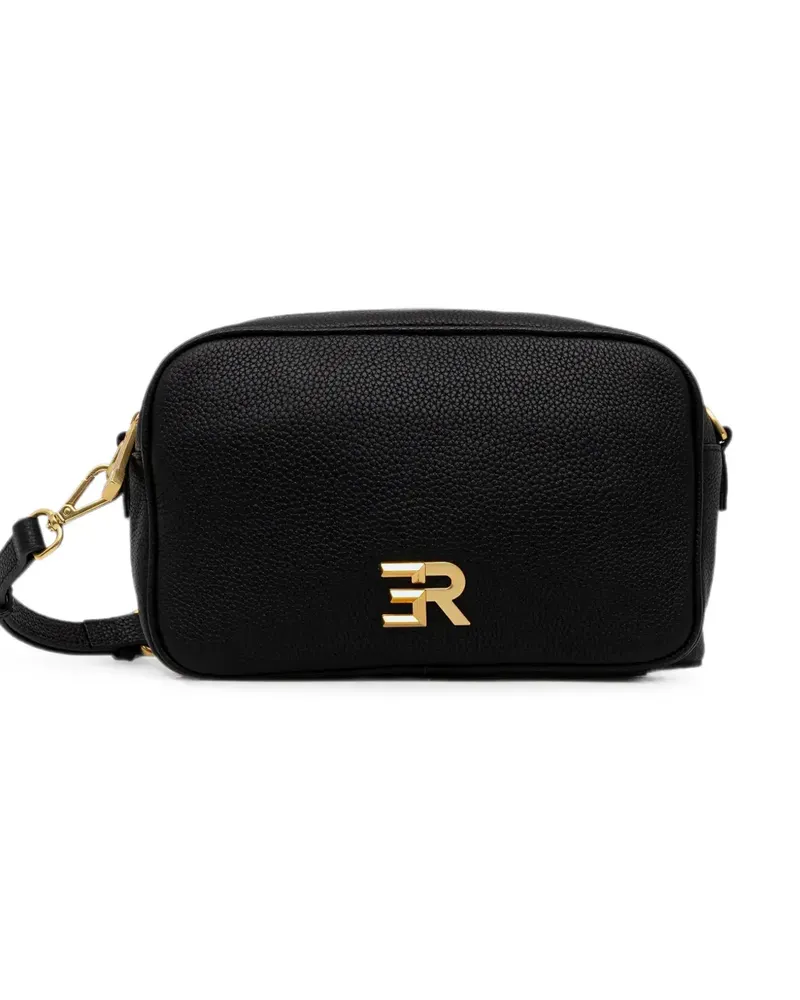 Ermanno Scervino logo-plaque pebbled shoulder bag - Schwarz Schwarz