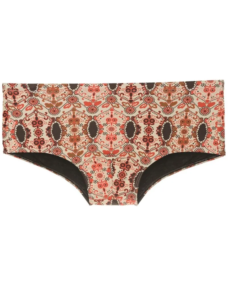 Amir Slama Badehose mit abstraktem Print Mehrfarbig