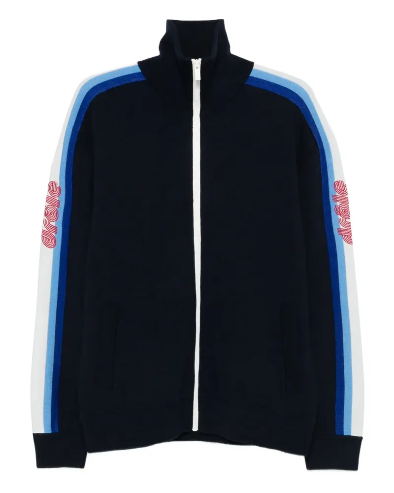 Drôle de Monsieur side-stripe zip-up sweater - Blau Blau