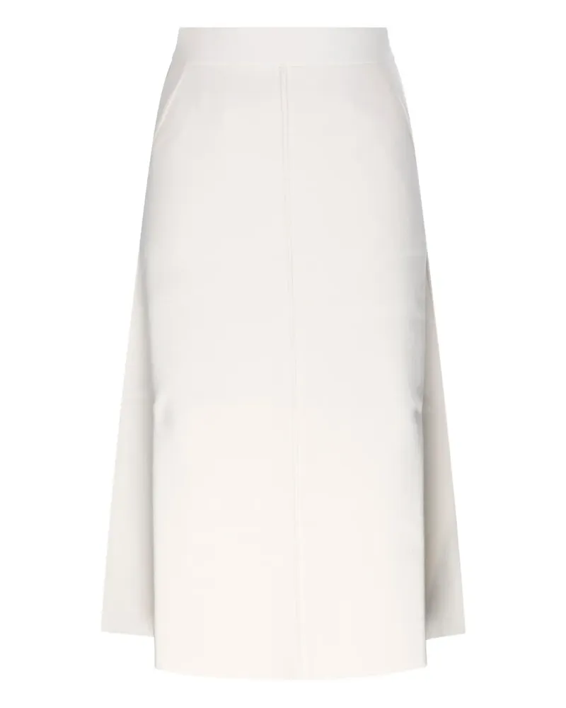 Max Mara Midirock mit asymmetrischem Saum - Weiß Weiß