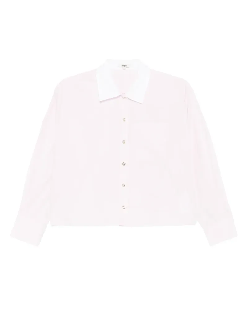 Maje Hemd mit Kontrastkragen - Rosa Rosa