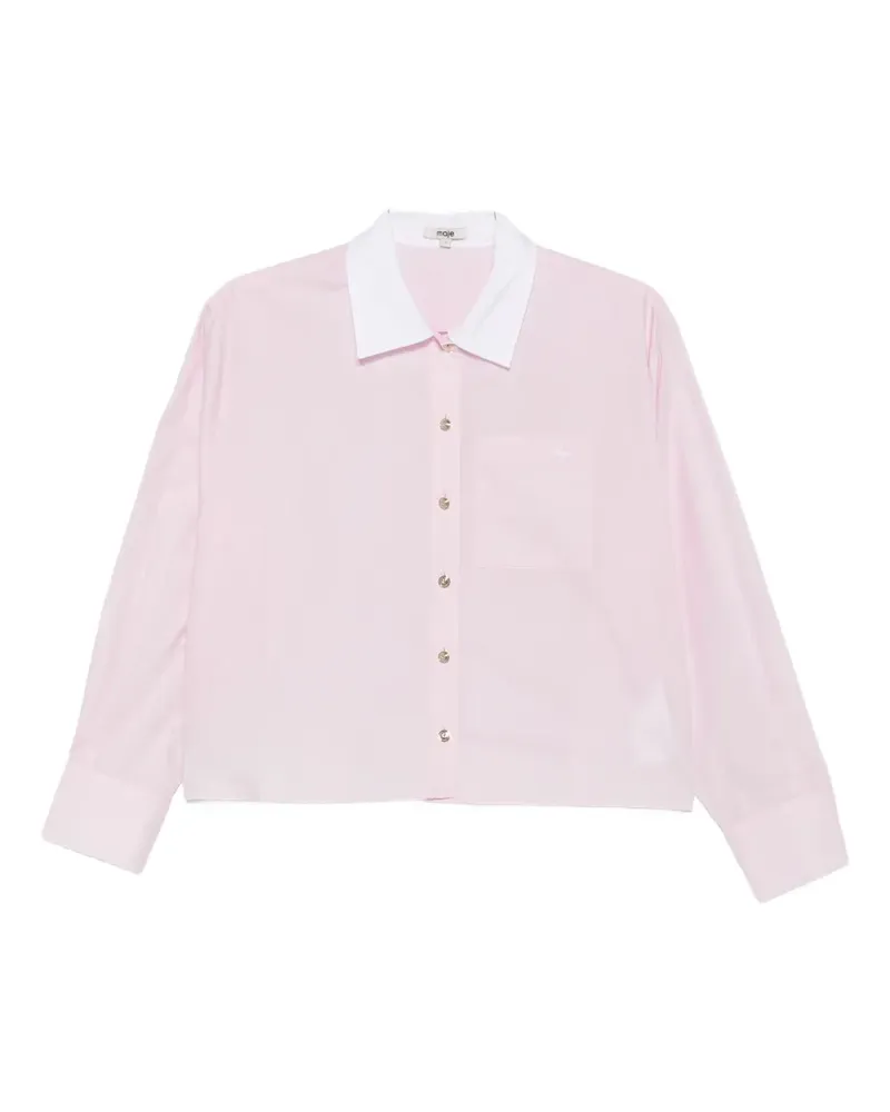 Maje contrast-collar cropped shirt - Rosa Rosa