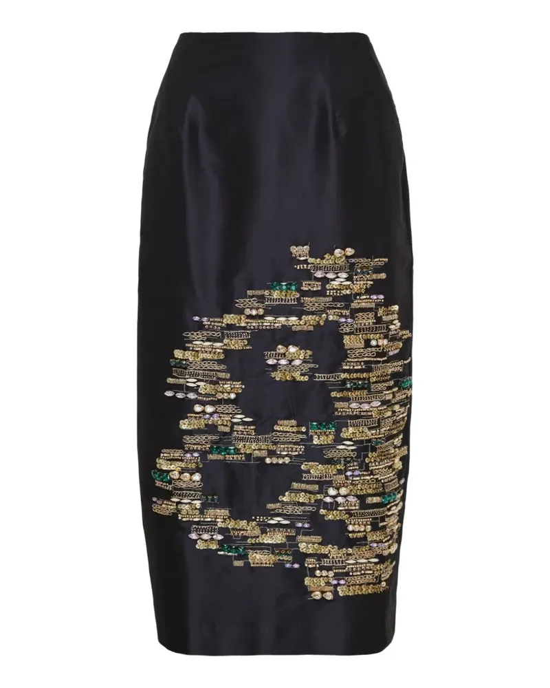 Biyan Taft-Rock mit Perlen - Schwarz Schwarz