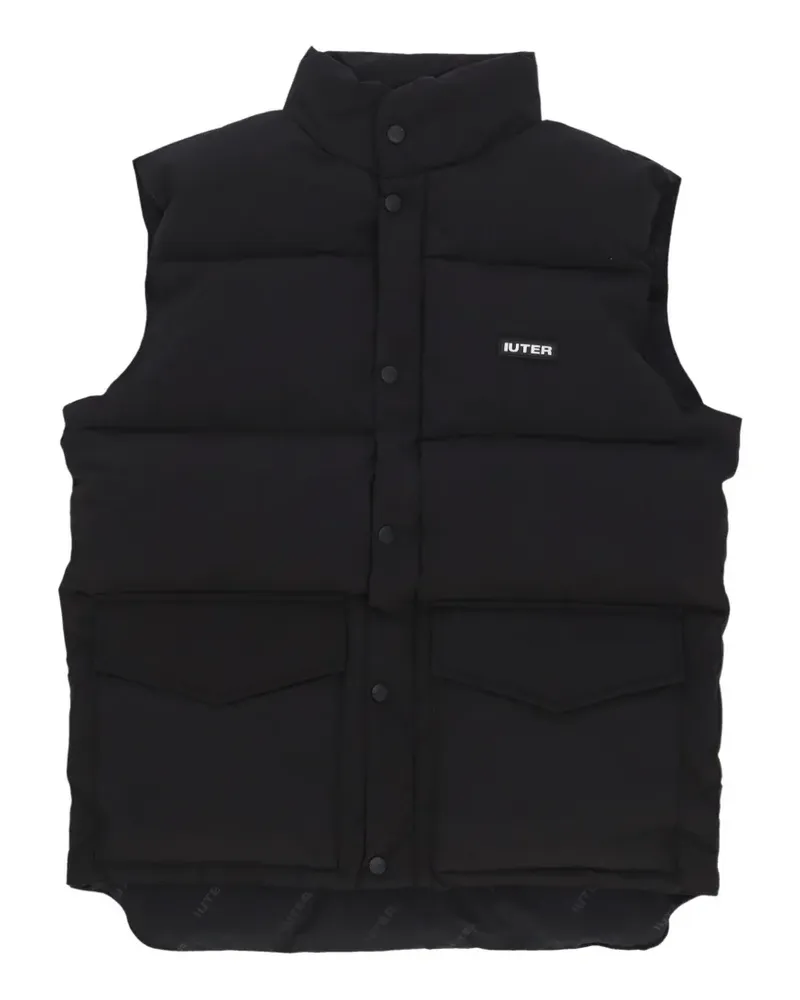 Iuter padded logo-print gilet - Schwarz Schwarz
