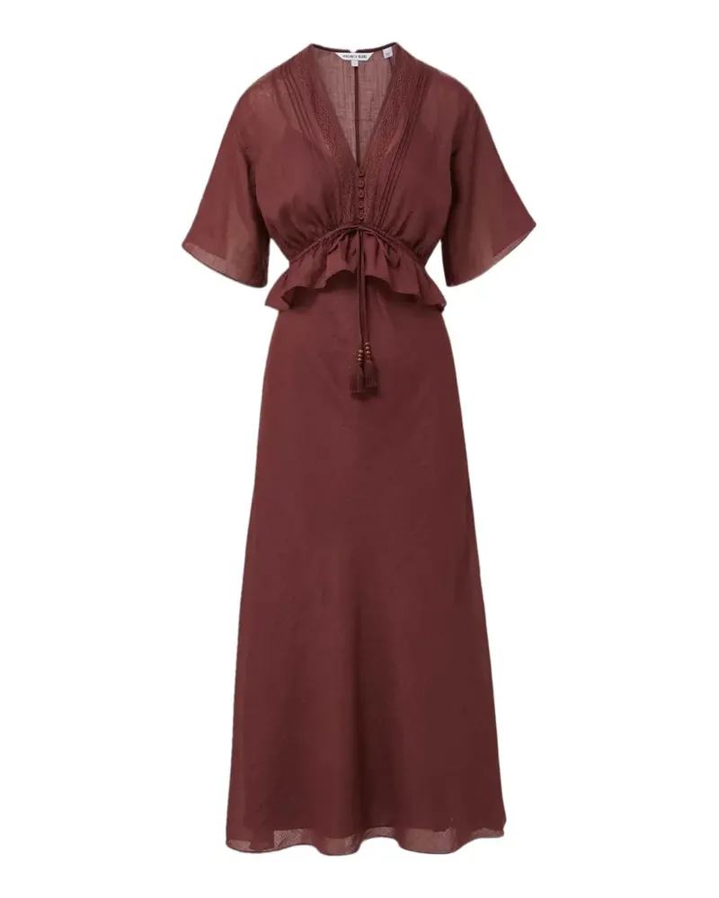 Veronica Beard Dominick Midikleid mit Spitzenbesatz - Rot Rot