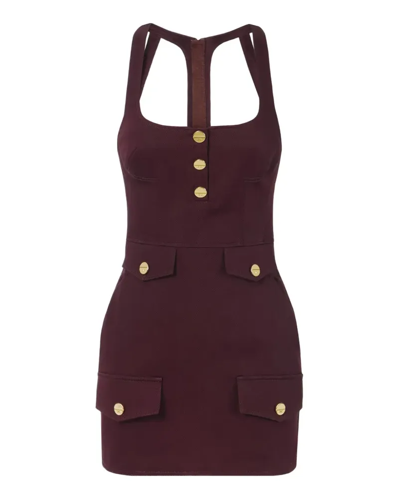 Elisabetta Franchi Minikleid mit Knöpfen - Braun Braun