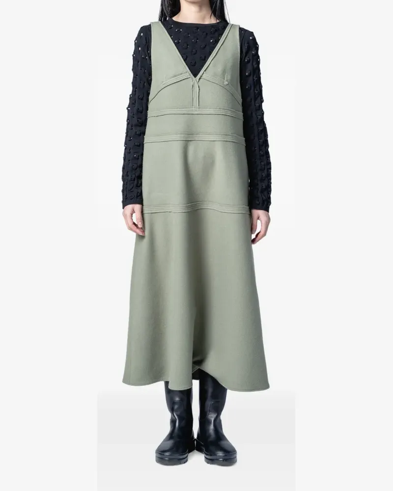 Muller of Yoshiokubo seam-detail wool midi dress - Grün Grün