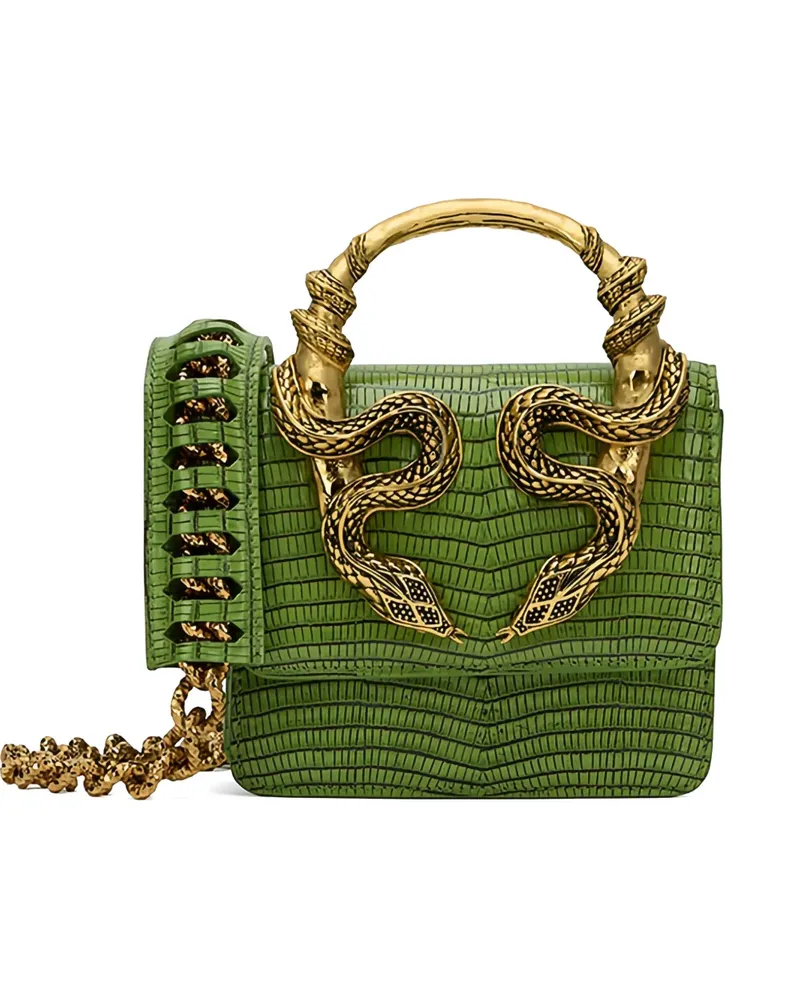 Roberto Cavalli snake-handle lizard-effect tote bag - Grün Grün