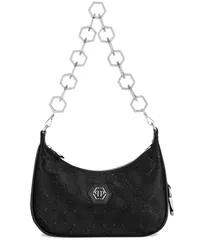 Philipp Plein Schultertasche mit Monogrammmuster Schwarz