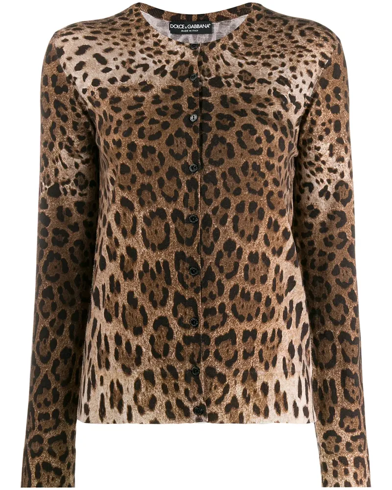 Dolce & Gabbana Cardigan mit Leoparden-Print - Braun Braun