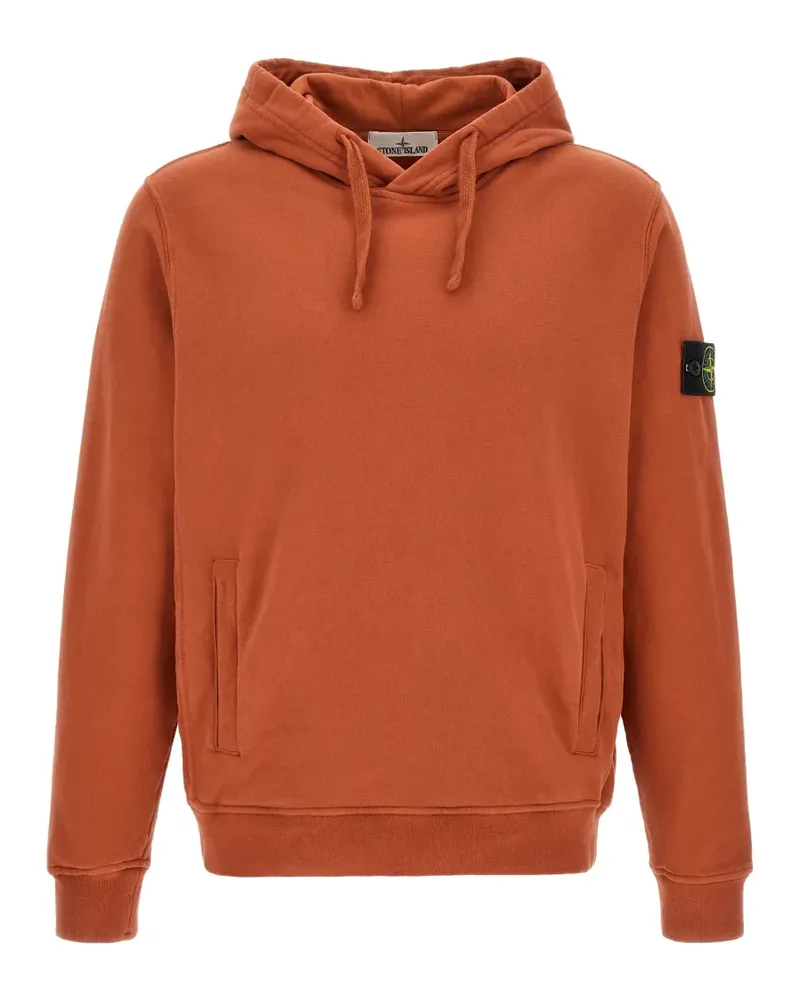 Stone Island 6100048 Sweatshirt aus gebürstetem Bio-Baumwollfleece - Orange Orange