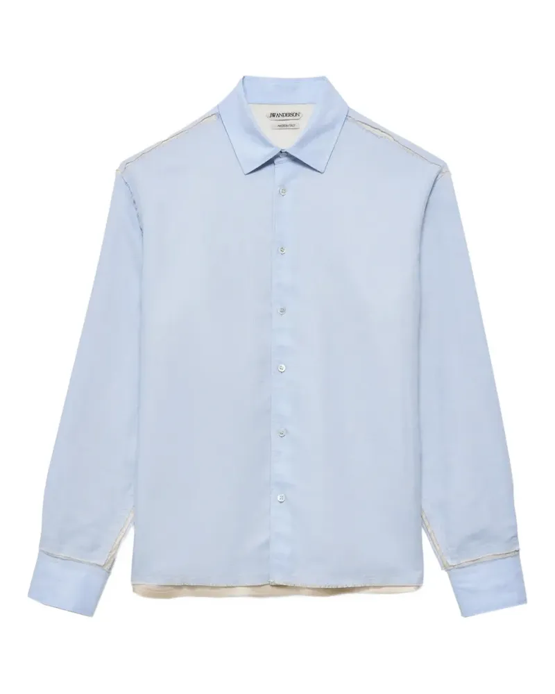 J.W.Anderson frayed-edge long-sleeve shirt - Blau Blau