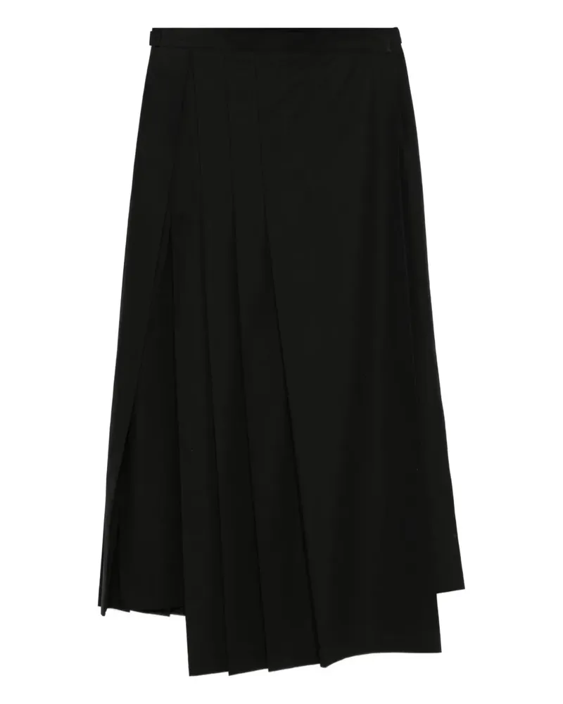Yohji Yamamoto Wickelrock mit Falten - Schwarz Schwarz