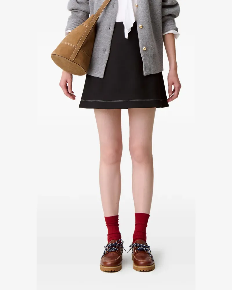 Claudie Pierlot Minirock mit Kontrastnähten - Schwarz Schwarz