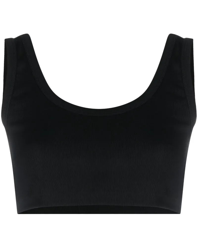 Palm Angels Cropped-Top mit Logo-Print - Schwarz Schwarz