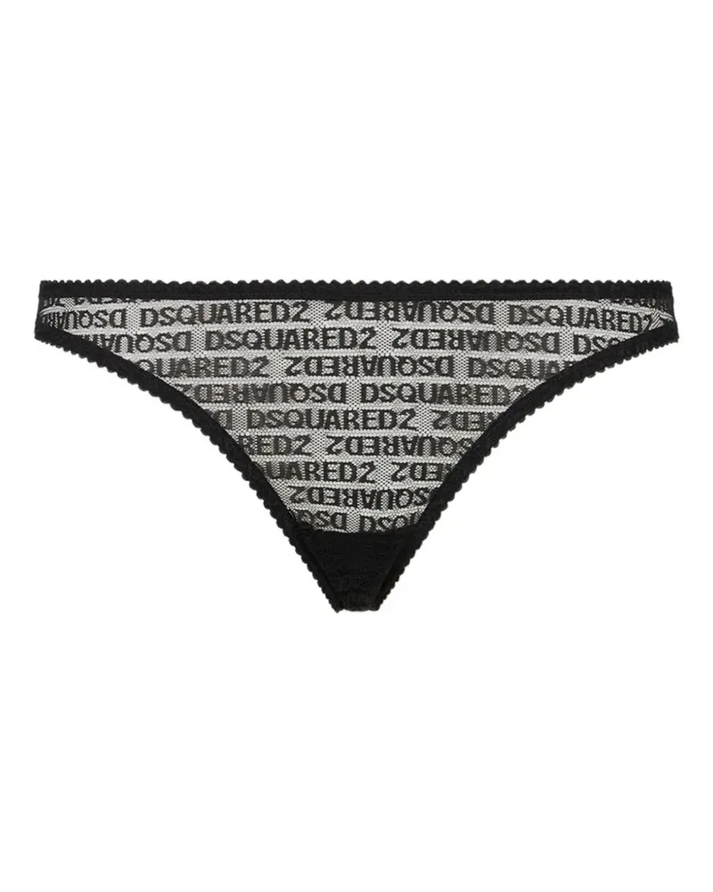 Dsquared2 Brazilian-Slip mit Logo - Schwarz Schwarz