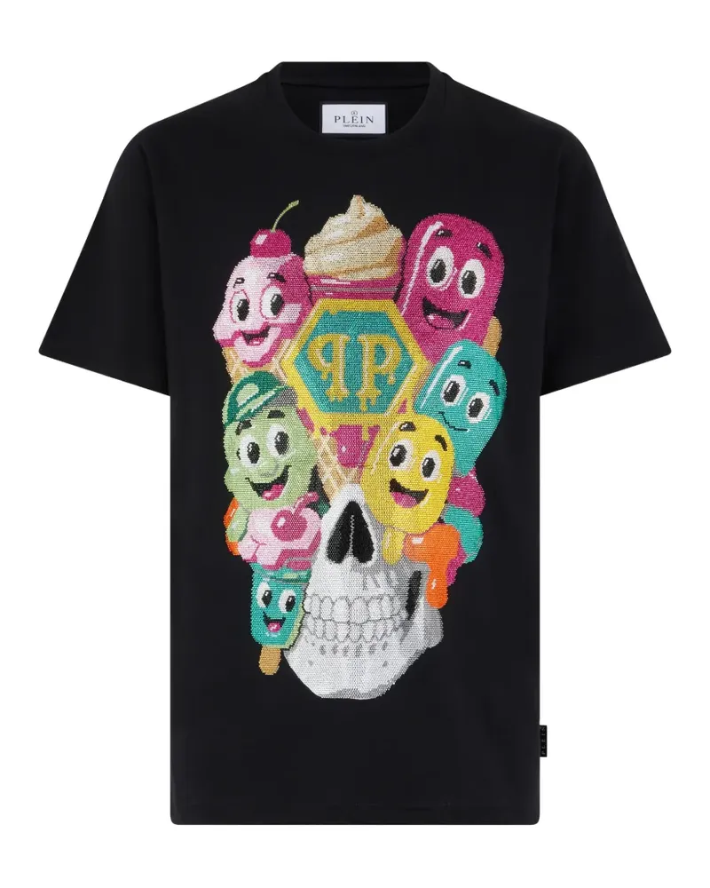 Philipp Plein T-Shirt mit Totenkopf - Schwarz Schwarz