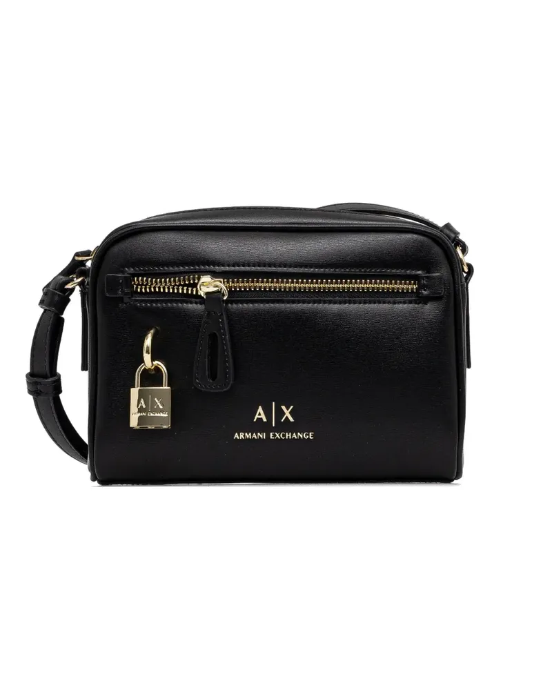 Armani Exchange Umhängetasche mit Logo-Stempel - Schwarz Schwarz