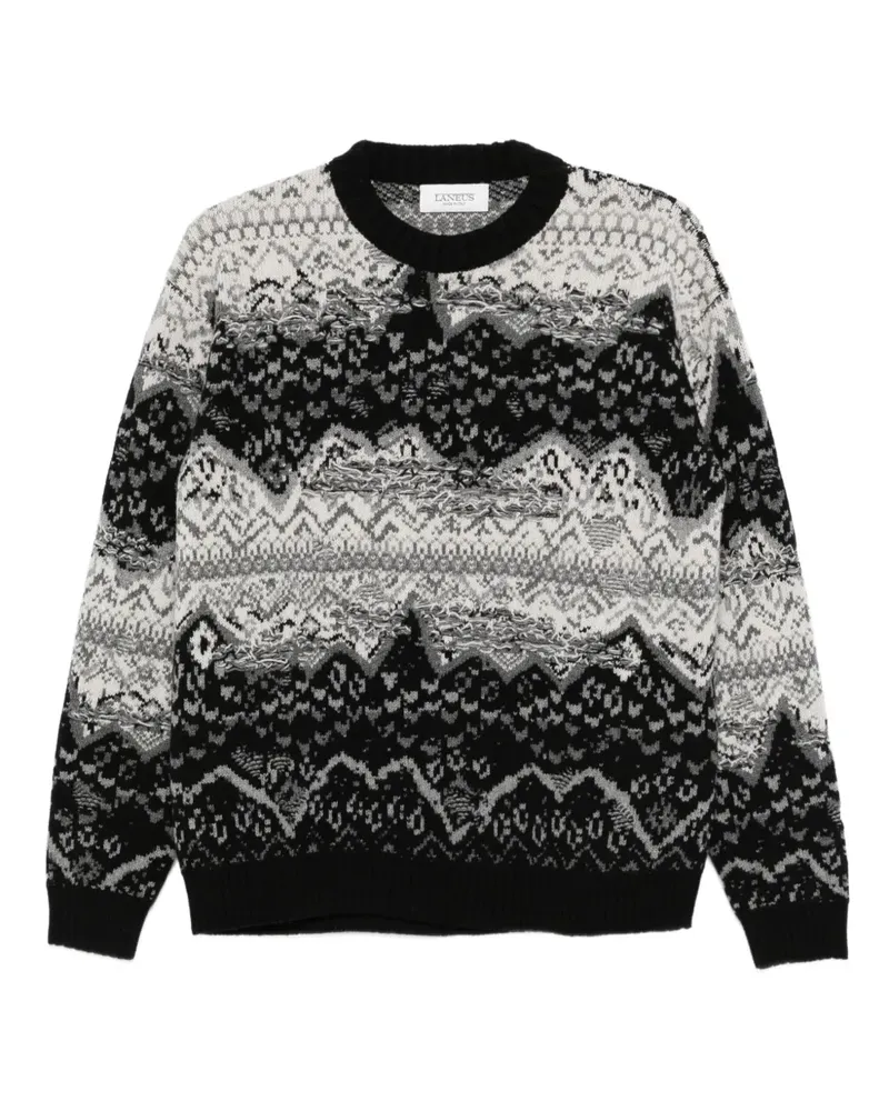 Laneus Gemusterter Pullover - Schwarz Schwarz