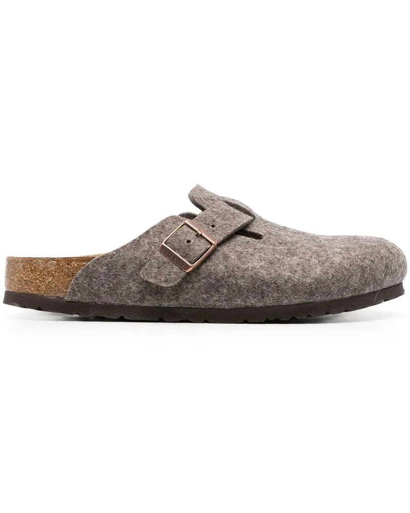 Birkenstock Boston Slipper mit Schnalle Braun