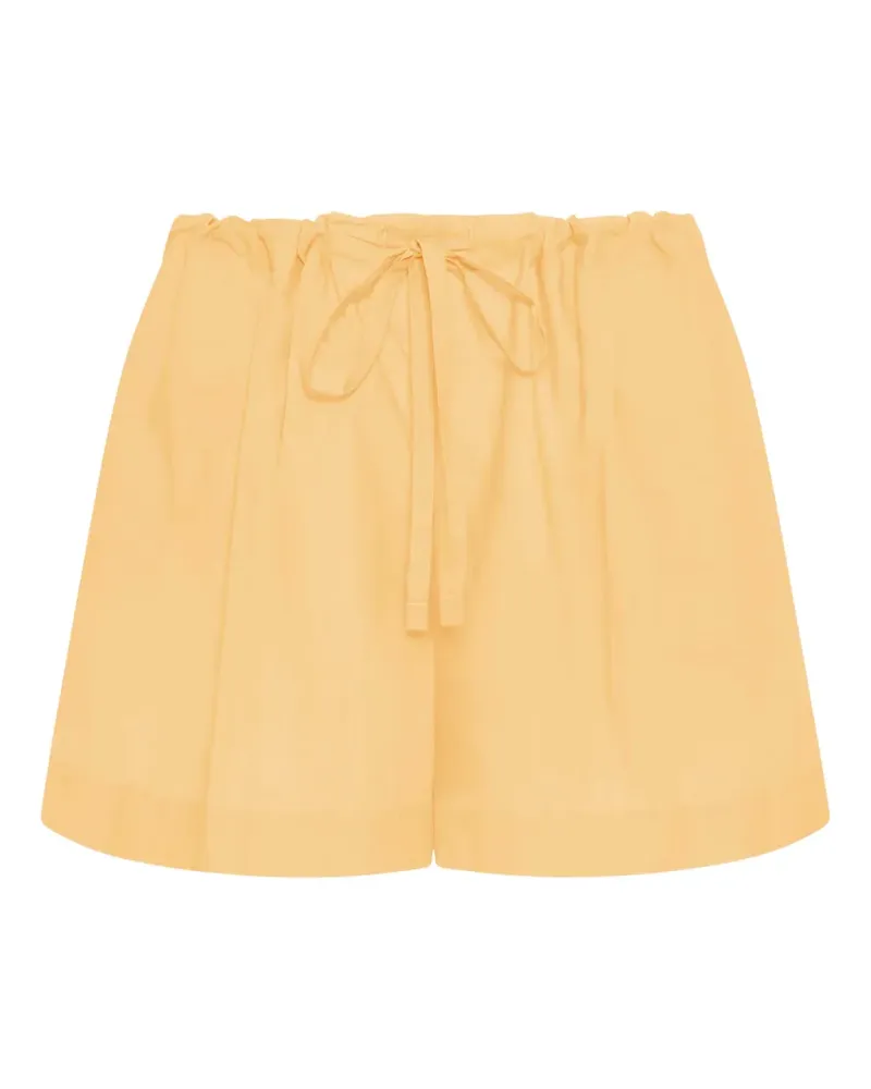 Another Tomorrow pleated cotton shorts - Gelb Gelb