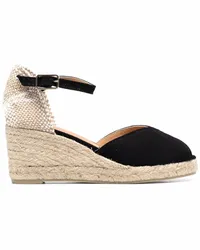 Castañer Wedge-Sandalen mit Espadrillesohle Schwarz