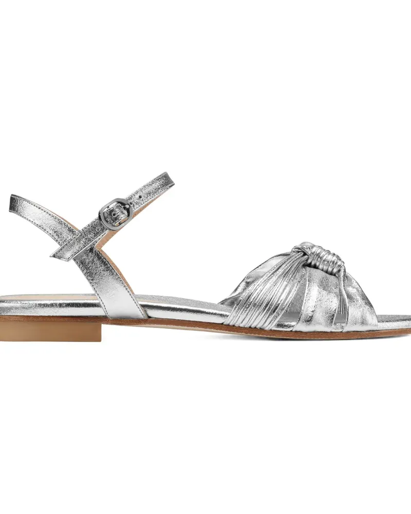 Stuart Weitzman Flache Keana Sandalen mit geknotetem Riemen - Silber Silber