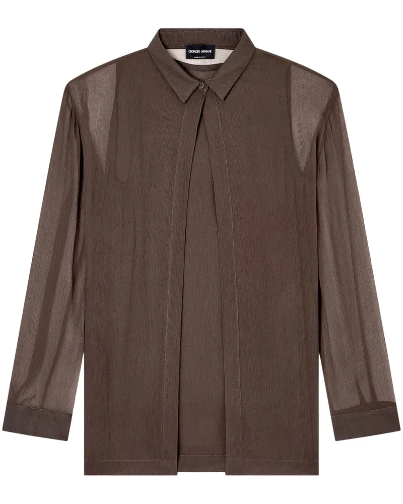 Giorgio Armani Seidenoberteil im Layering-Look - Braun Braun