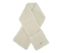 Schal mit Teddy-Schild - Weiß