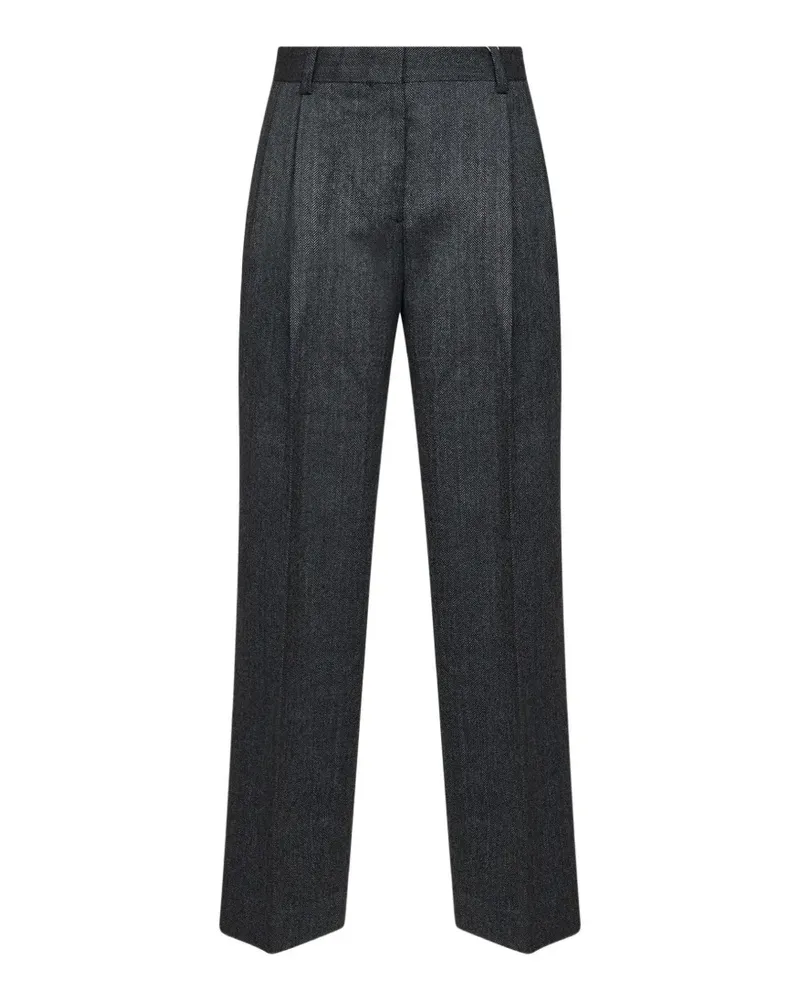 Totême Hose mit Fischgrätenmuster - Grau Grau