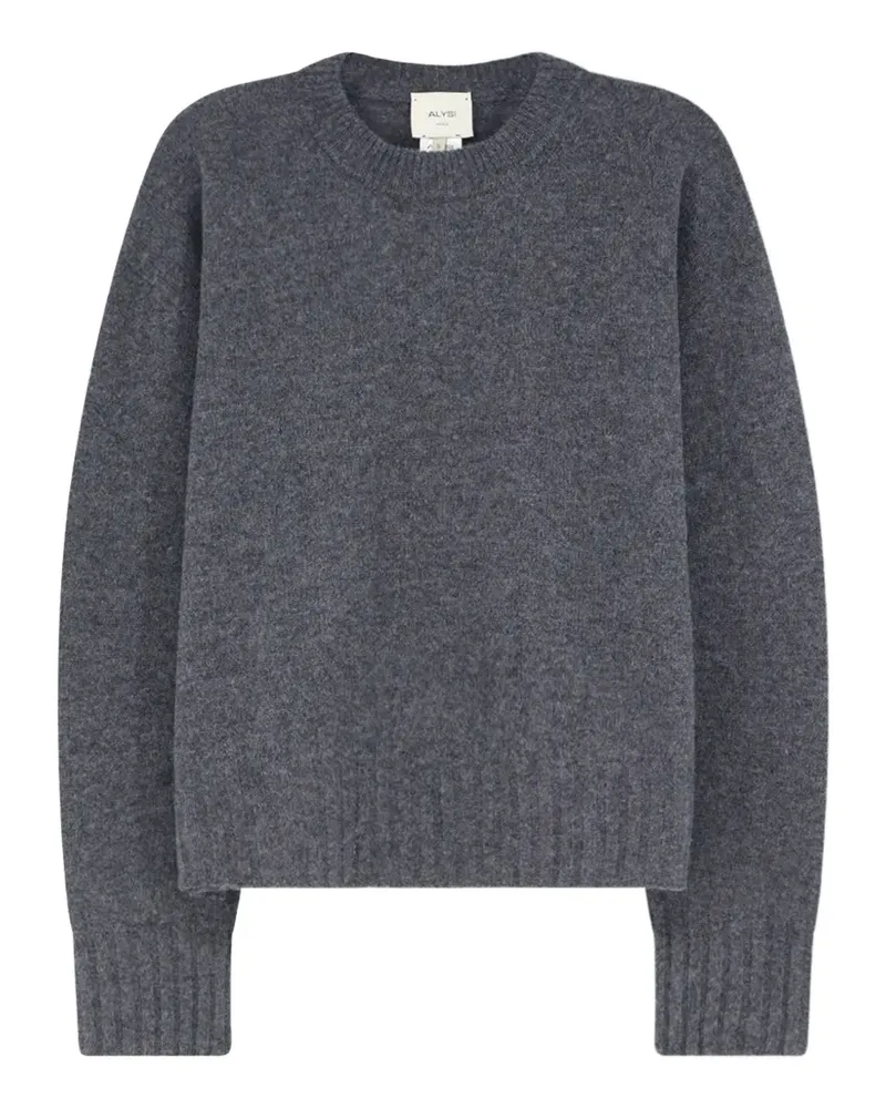 ALYSI ribbed-trim crew-neck wool sweater - Grau Grau