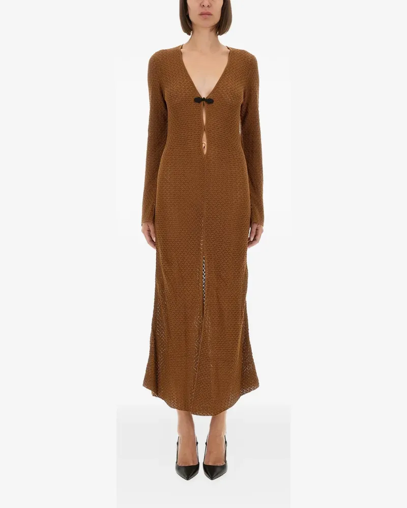 The Garment Tanzania crochet-knit V-neck maxi dress - Braun Braun