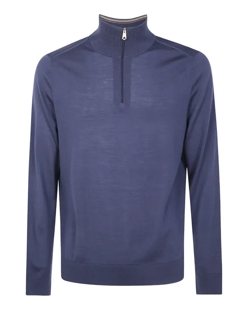 Paul Smith merino quarter-zip sweater - Blau Blau