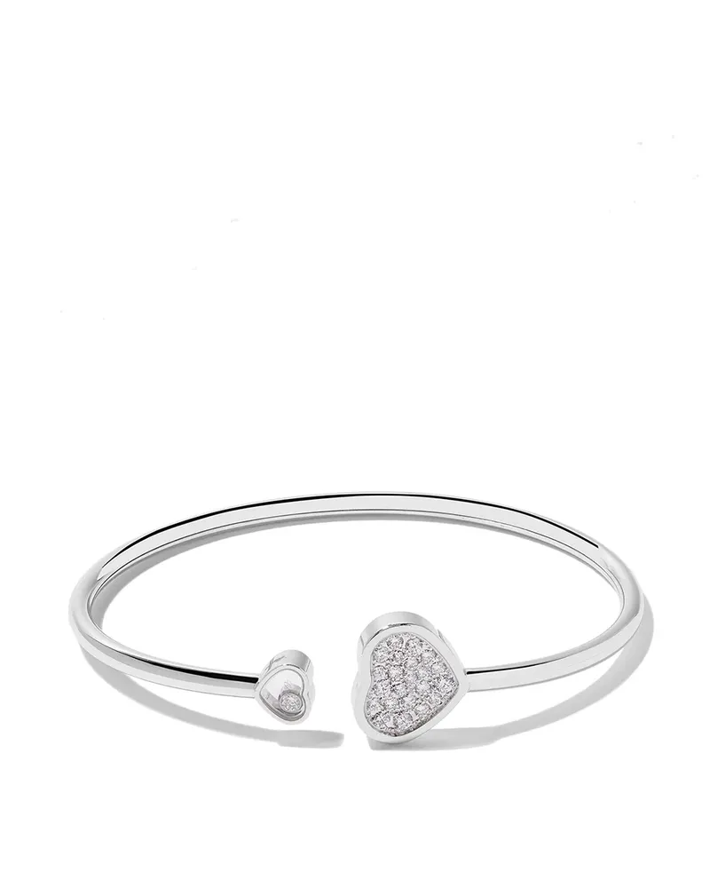 Chopard 18kt 'Happy Hearts' Weißgoldarmspange mit Diamant - Silber Silber