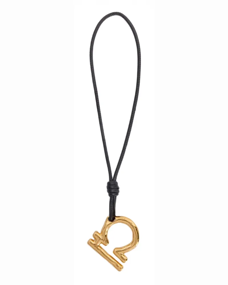 Jil Sander Zodiac charm leather necklace - Gold Gold