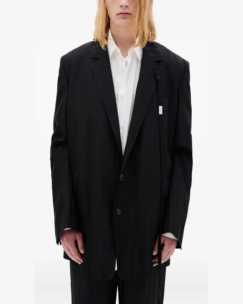 Ann Demeulemeester strap-detail blazer - Schwarz Schwarz
