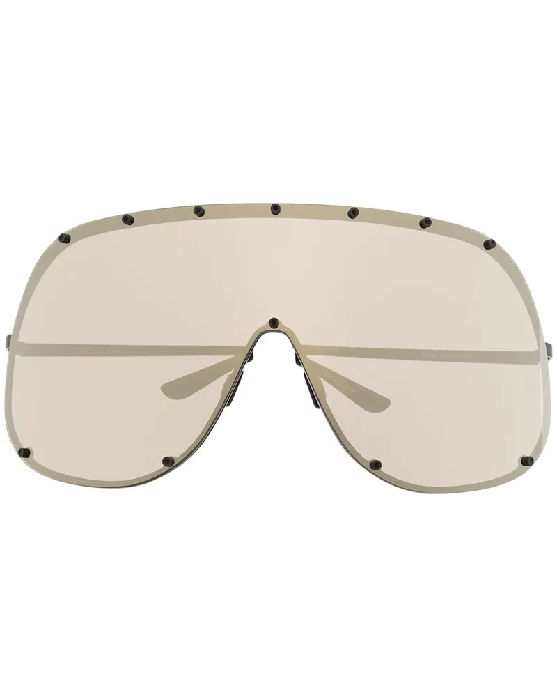Rick Owens Verspiegelte Oversized-Sonnenbrille - Schwarz Schwarz