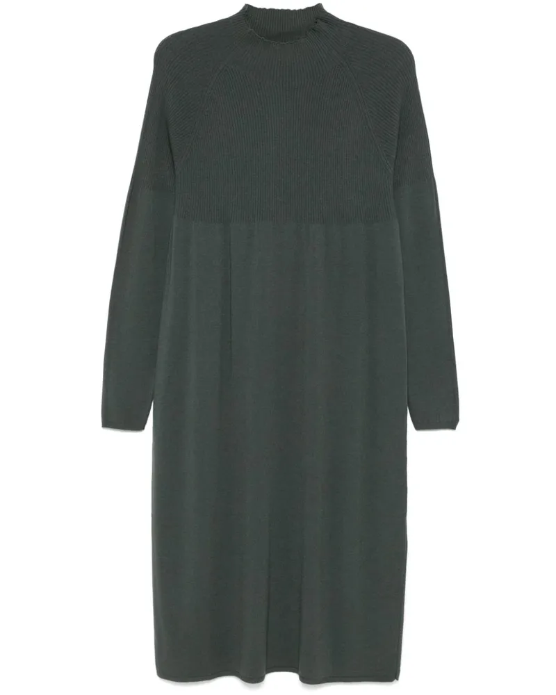 TRANSIT Geripptes Midikleid - Grün Grün