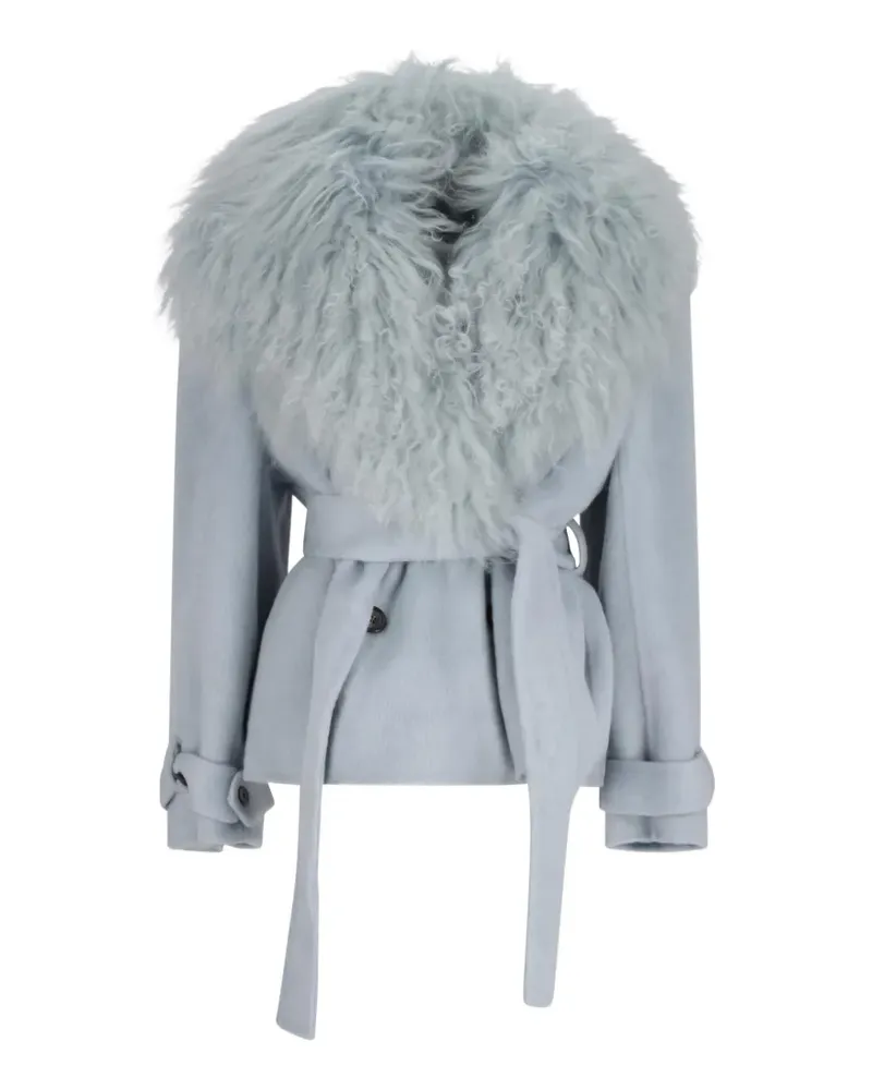Giuseppe di Morabito Mantel mit Shearling-Kragen - Blau Blau