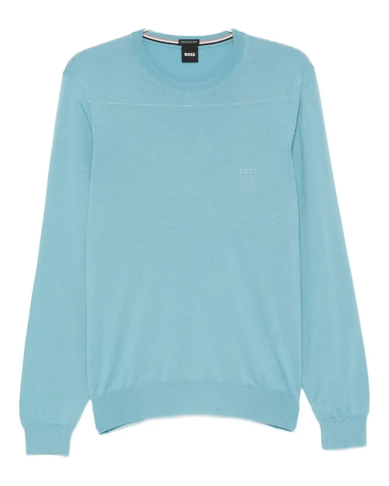 HUGO BOSS logo-embroidered sweater - Blau Blau