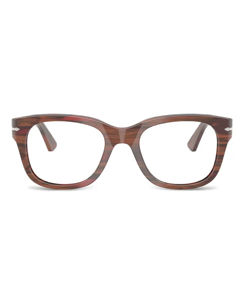 Persol Brille mit eckigem Gestell - Rot Rot