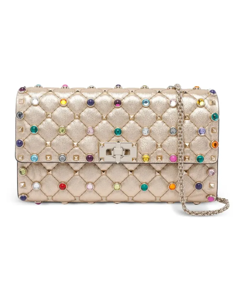 Valentino Garavani Rockstud Spike Clutch mit Schmucksteinen - Nude Nude