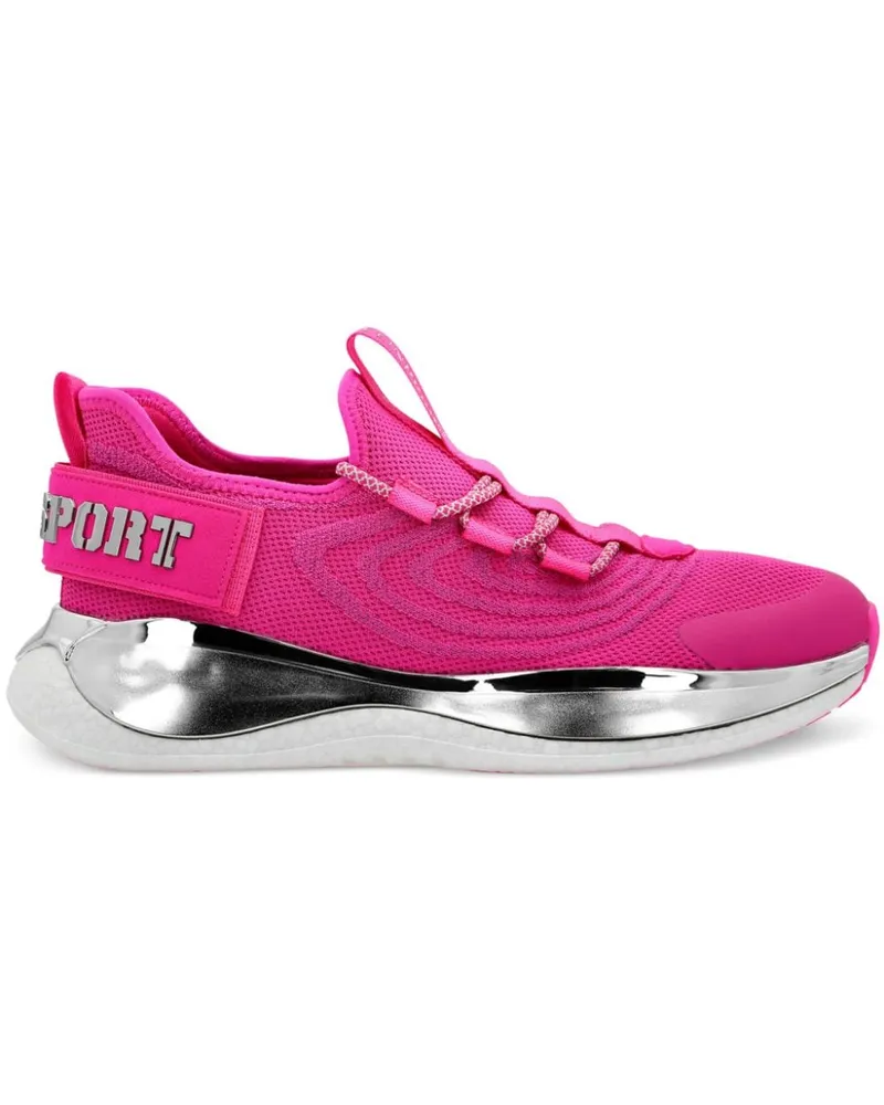 Philipp Plein Gestrickte Runnr Sneakers mit Logo-Schild - Rosa Rosa