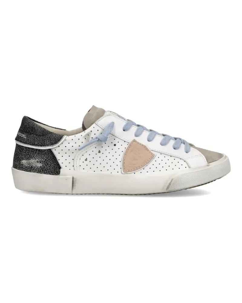 Philippe Model Perforierte PRSX Low Sneakers - Weiß Weiß