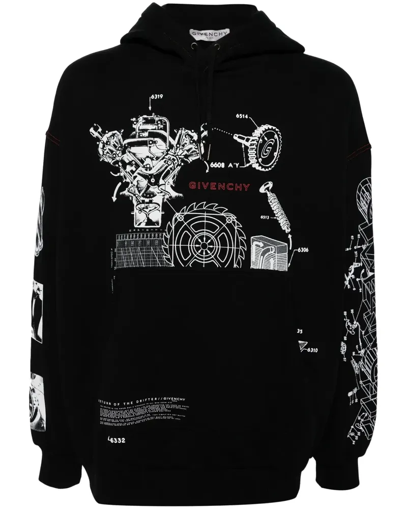 Givenchy Hoodie mit grafischem Print - Schwarz Schwarz