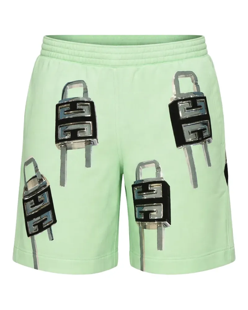 Givenchy Shorts mit Schlossprint - Grün Grün