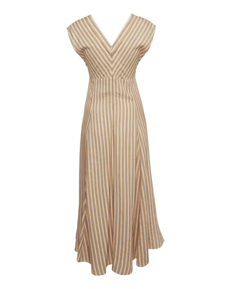 Sandro striped ruched midi dress - Nude Nude