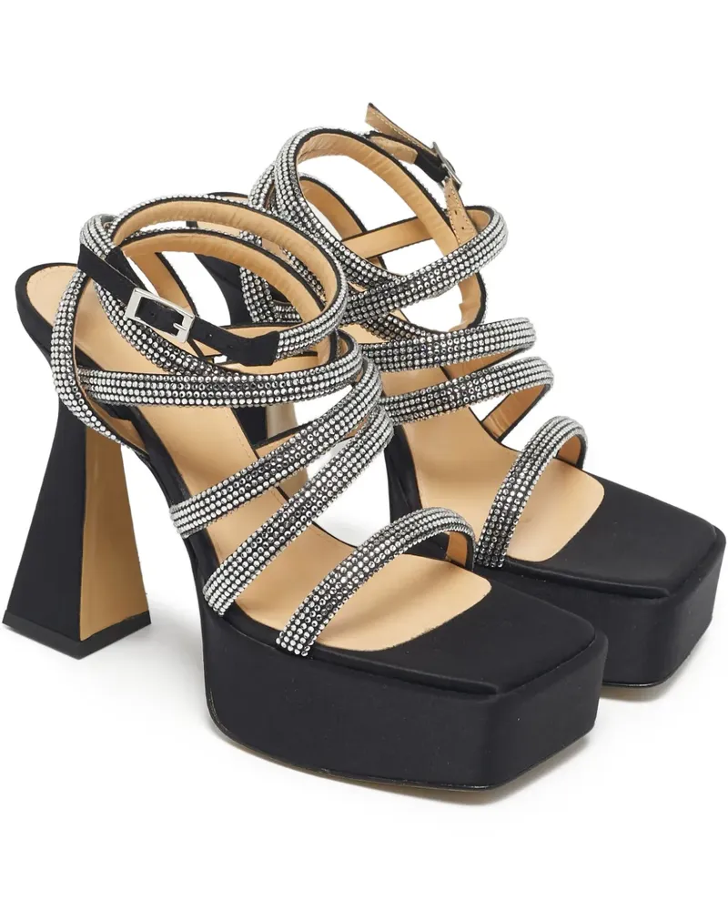Mach & Mach Sydney platform satin sandals - Schwarz Schwarz